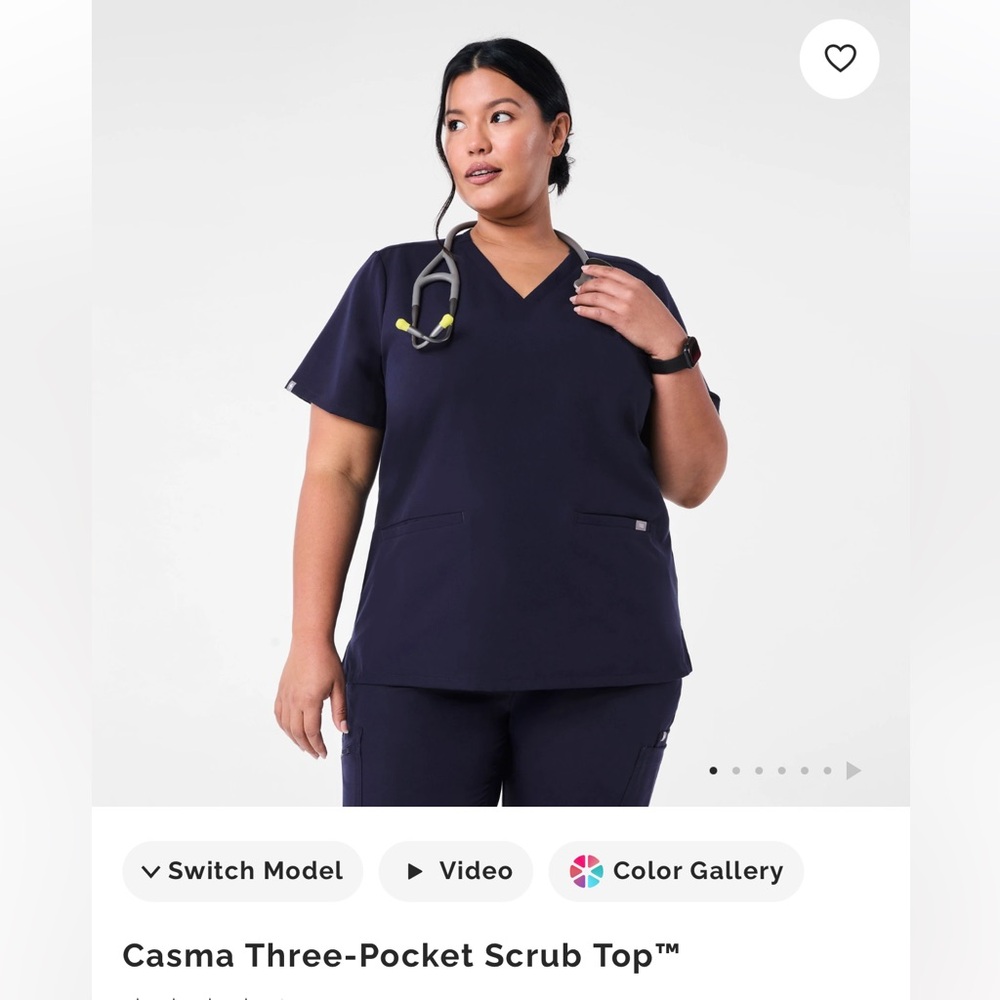 NWT Figs Casma Three Pocket Scrub Top Women’s Navy V-Neck Scrub Top Size XXL